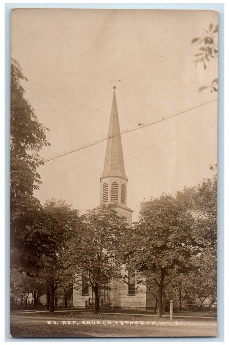 c1910\'s Church Steeple View Ebenezer New York NY RPPC Photo Unposted Postcard