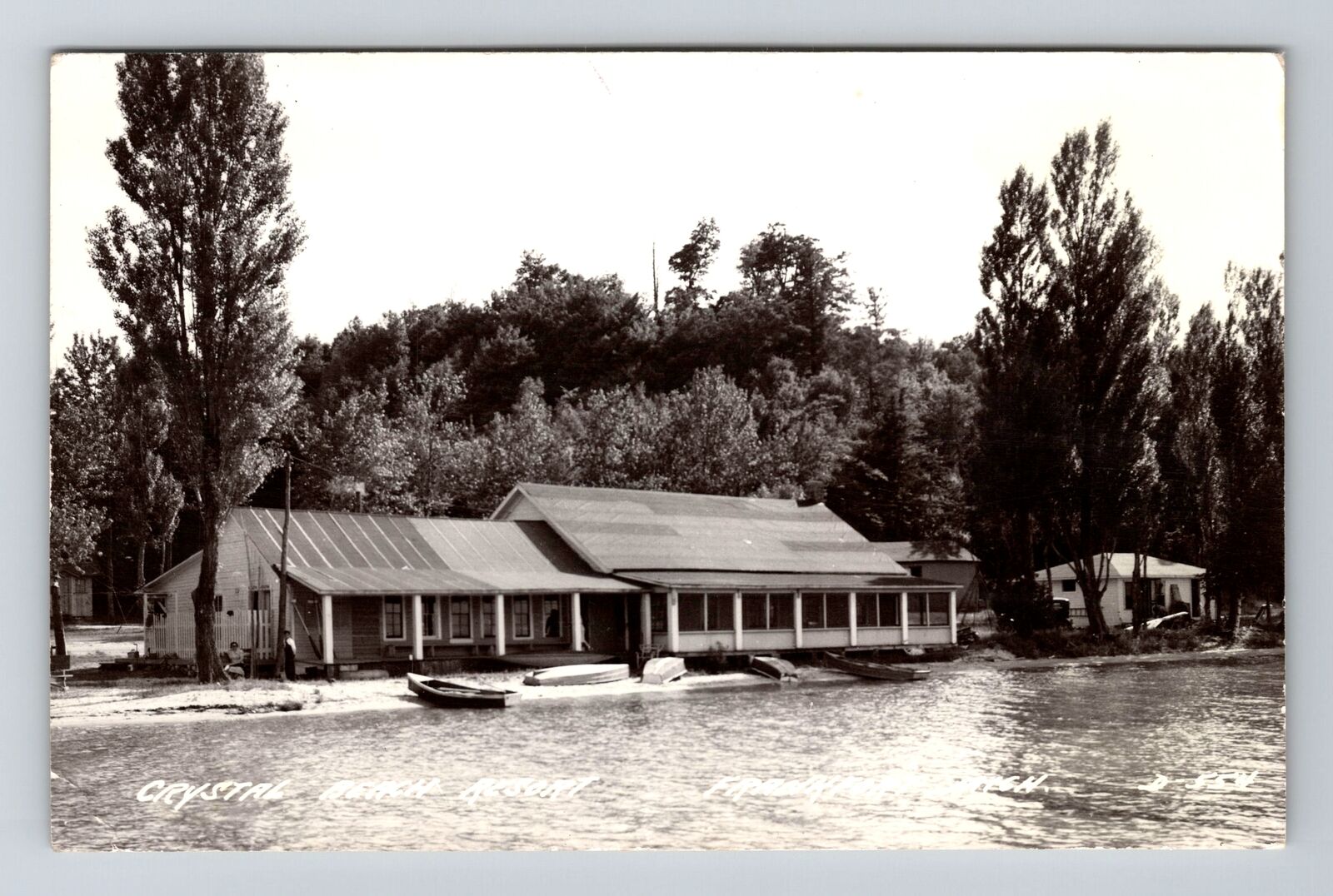 Frankfort MI-Michigan, RPPC Crystal Beach Resort, Real Photo Vintage Postcard