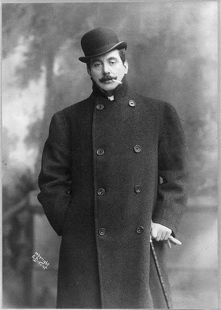 Giacomo Puccini,1858-1924,Italian Composer,Important Operas,wearing top coat,hat