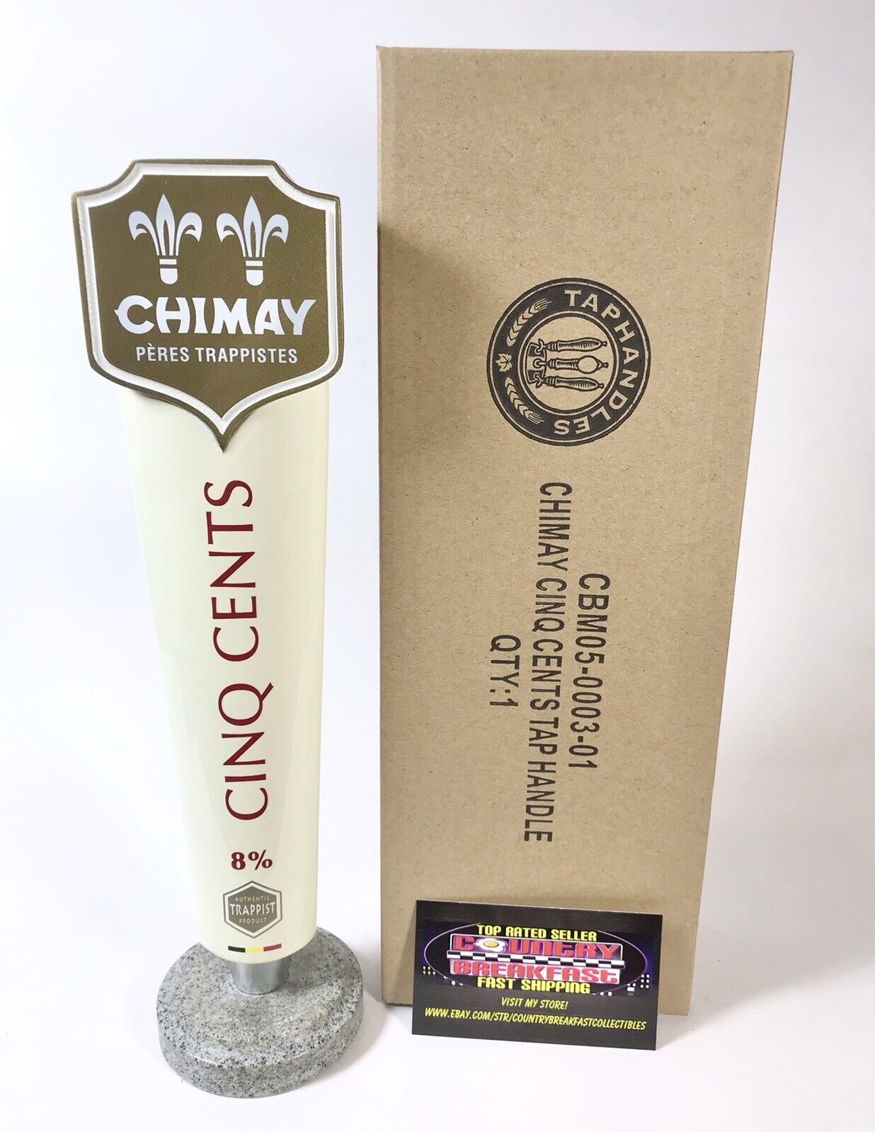 Chimay Cinq Cents Belgian Trappist Ale Beer Tap Handle 11” Tall Brand New In Box