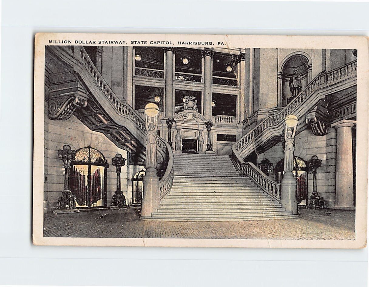 Postcard Million Dollar Stairway State Capitol Harrisburg Pennsylvania USA