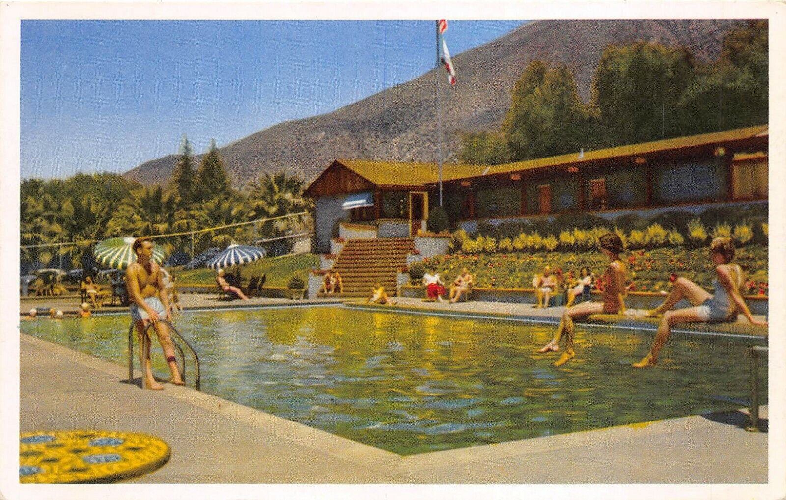 Gilman Hot Springs California 1950s Postcard Paddock Swimming Pool 