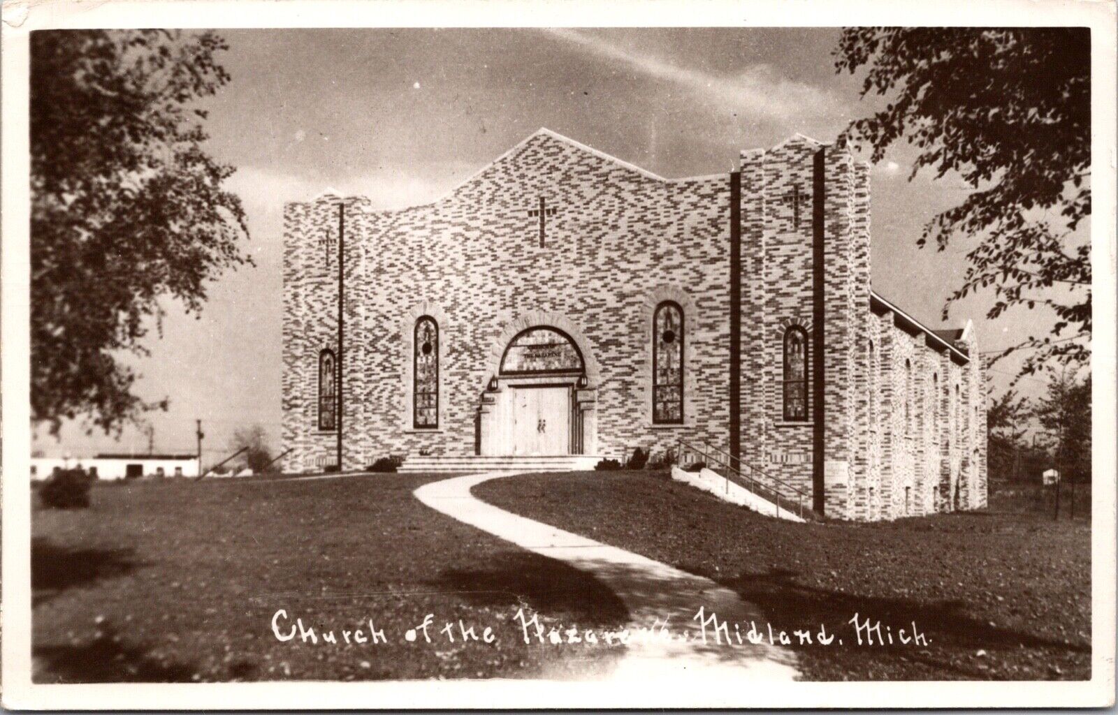 Real Photo Postcard Church of the Nazarene in Midland, Michigan~249