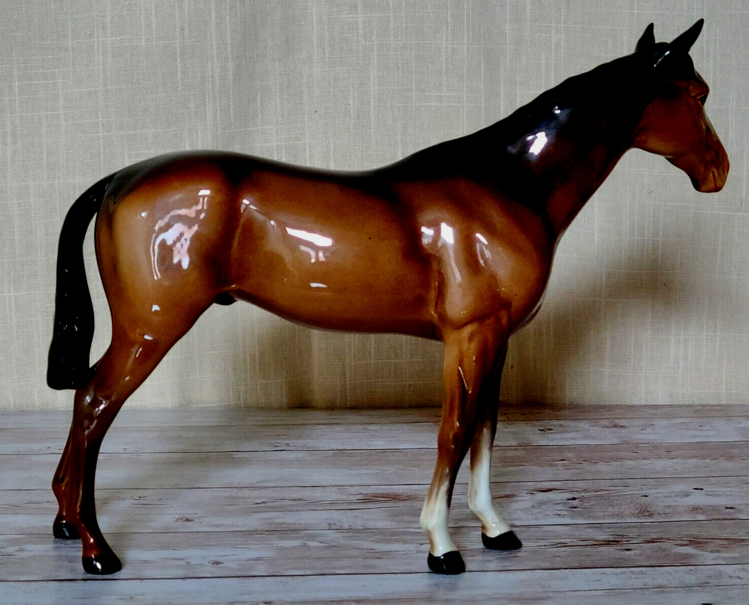 Beswick Bois Roussel Racehorse Beautiful Vintage Bay Brown Gloss Model No701 Vgc