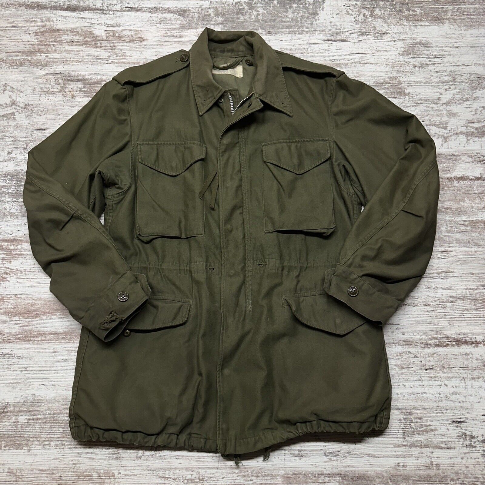 Vintage Military Jacket Mens Small Green OG 107 M65 Field Coat Cold Weather