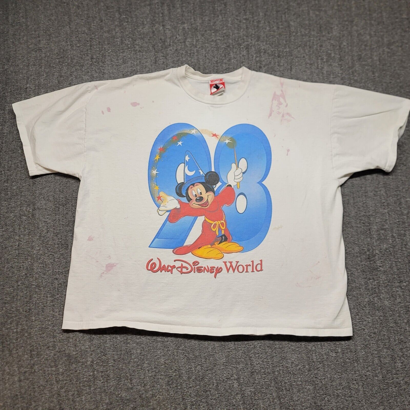 VTG Mickey Inc. Walt Disney World 1998 Anniversary Men's Size XXL Shirt Stains 