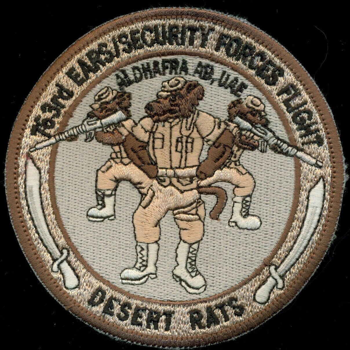 USAF 763rd EARS Security Forces Flight Aldhafra AB UAE Desert Rats Patch N-24