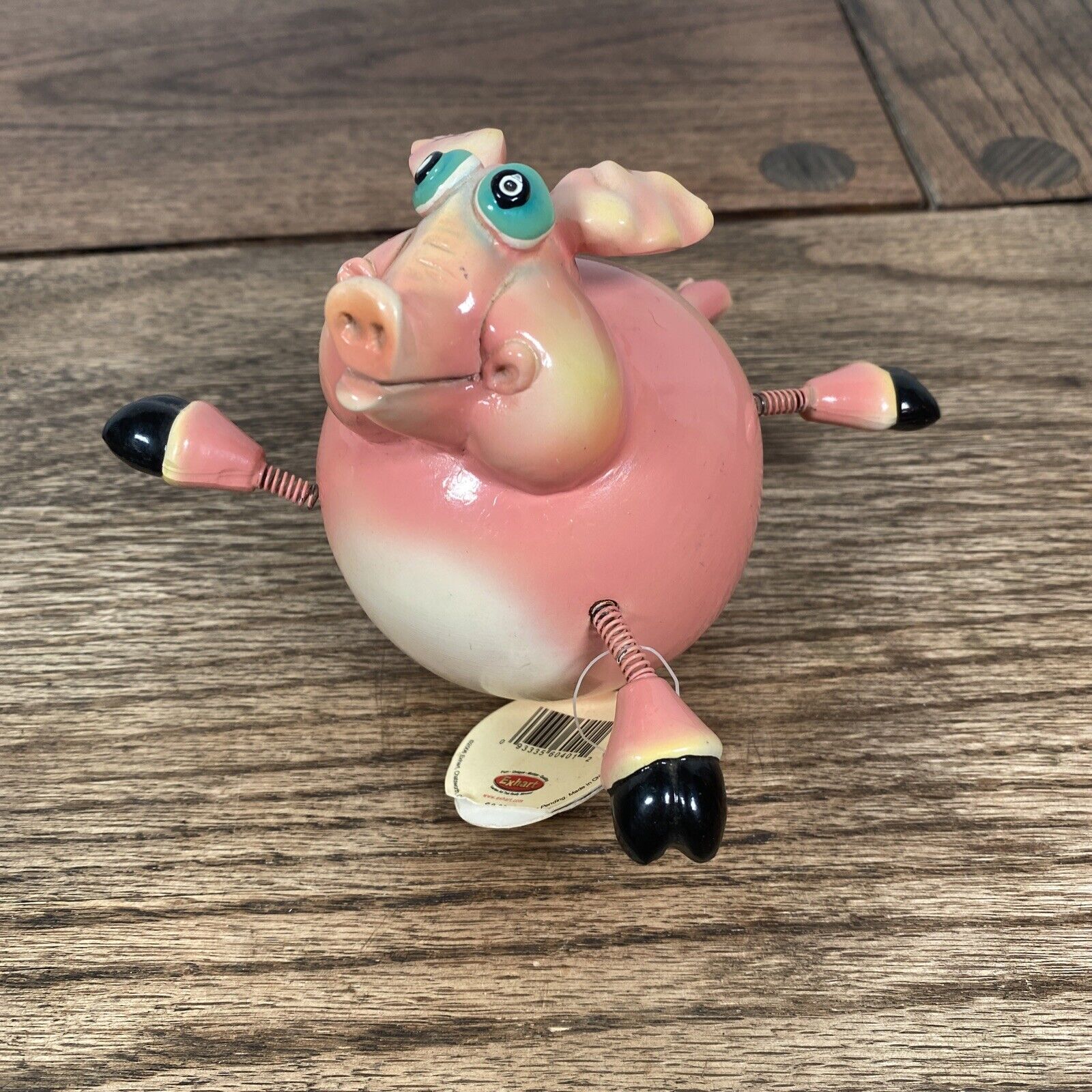 Exhart Art Piece Pink Pig Wobbler Character Decorative Collectible