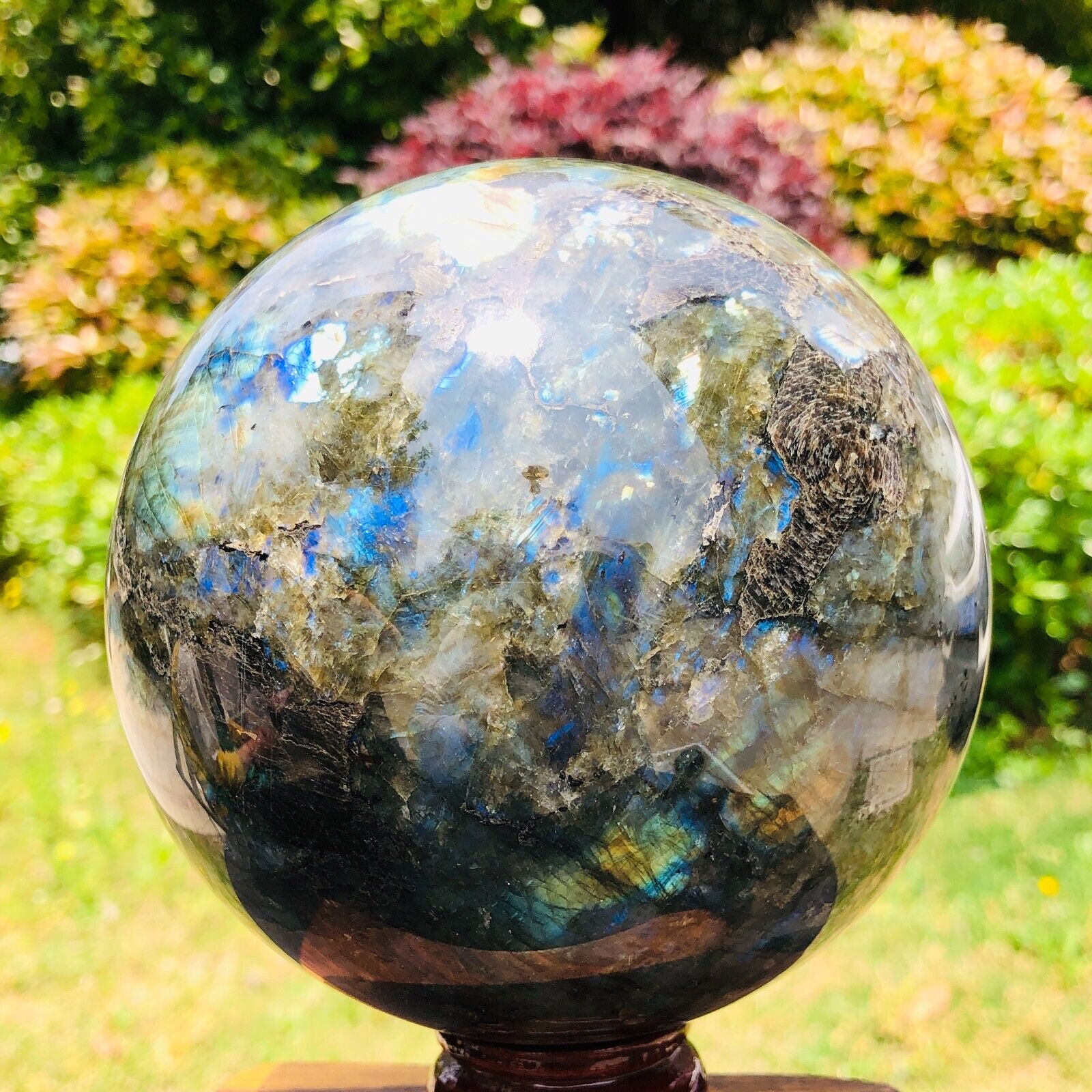 6.33LB Natural gorgeous Labrador ball quartz crystal specimen healing 1325