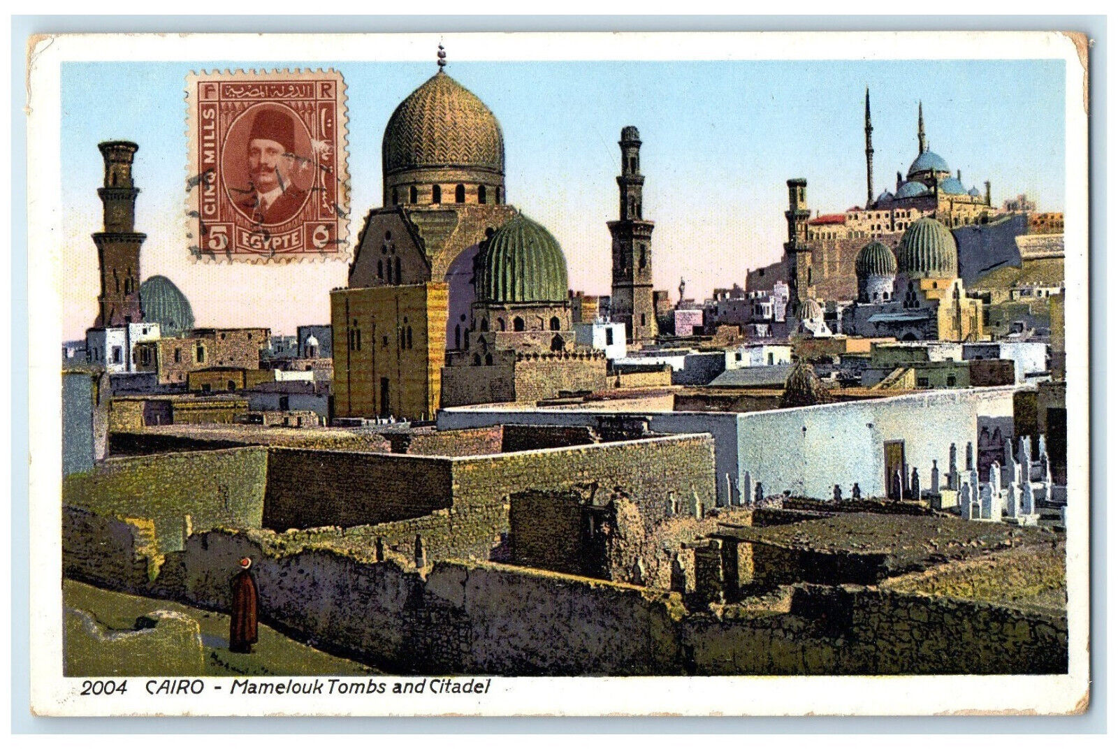 2004 View of Mamelouk Tombs and Citadel Cairo Egypt Posted Antique Postcard