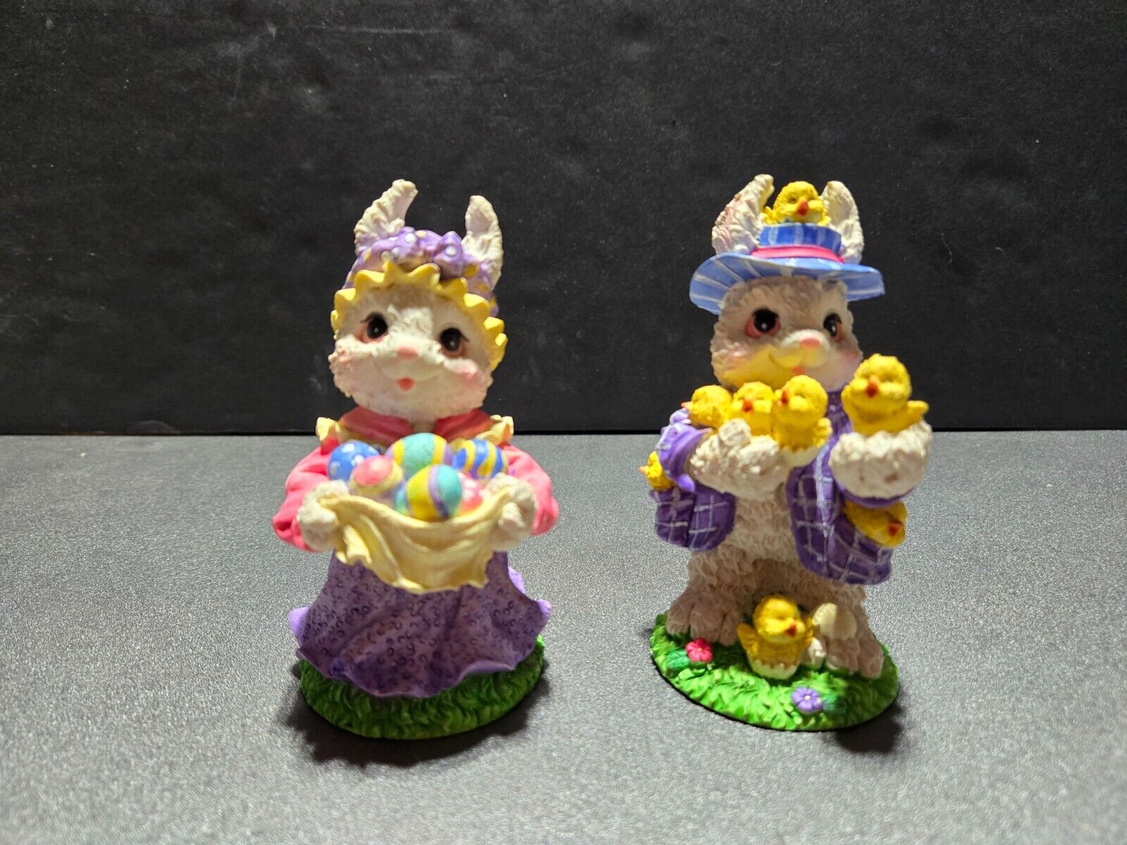 Exquisite Ornate Easter Bunny Figurines, 