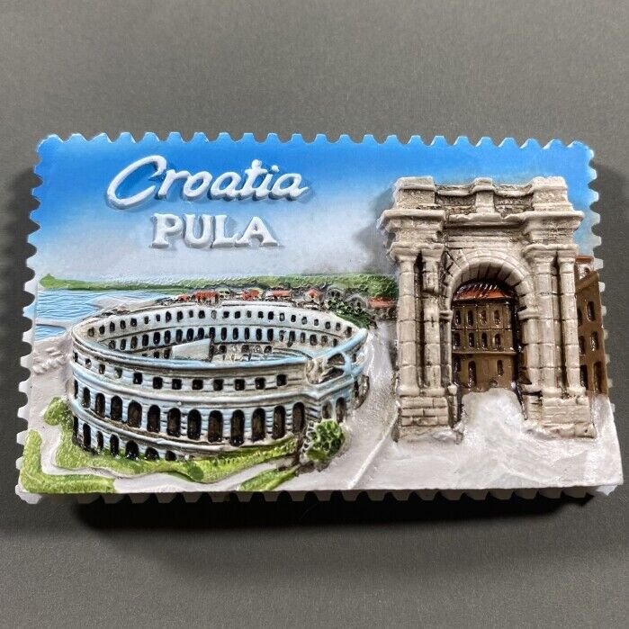 Pula Arena Croatia Tourist Travel Souvenir 3D Resin Refrigerator Fridge Magnet