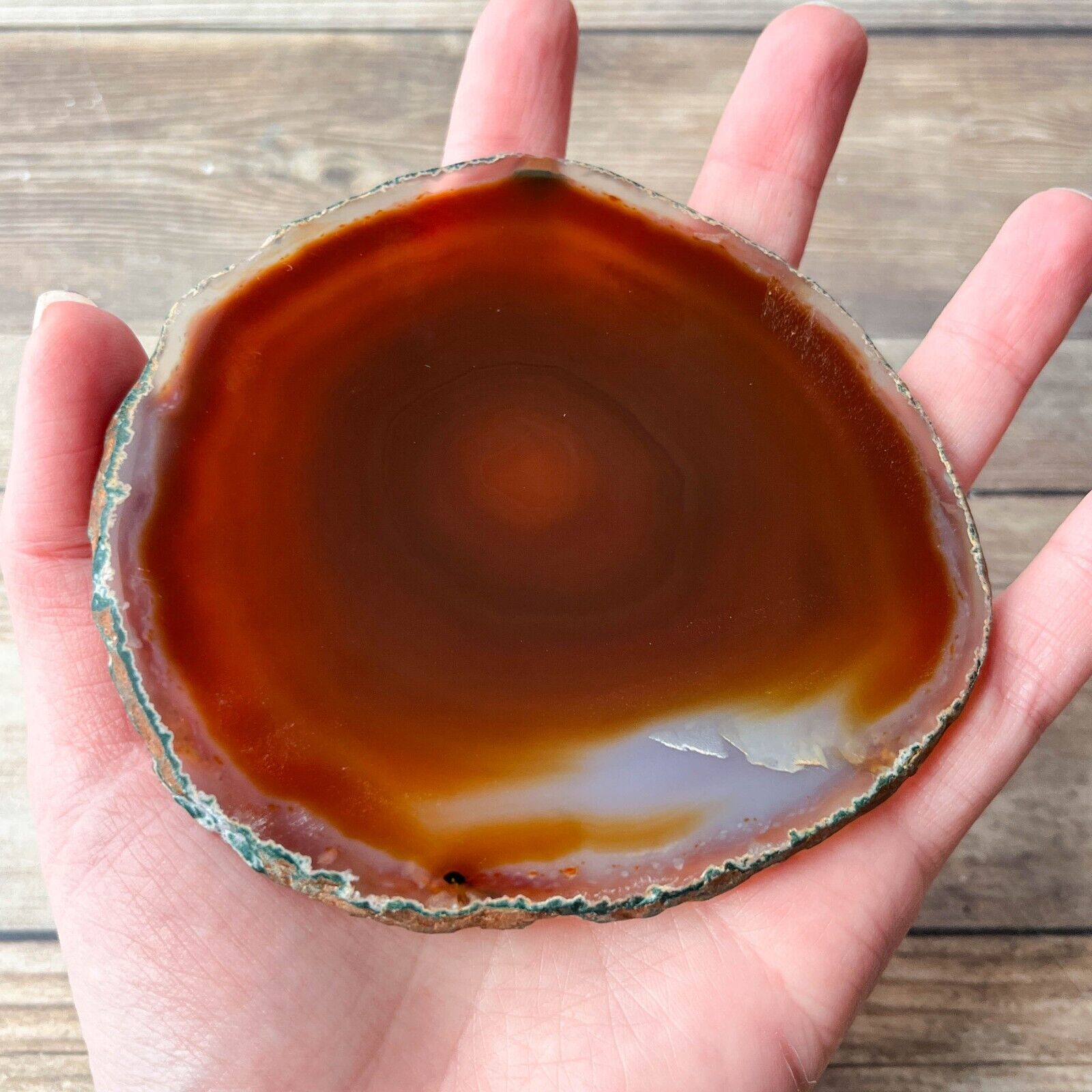 Burnt Orange Agate Slice Geode Slab Brazilian Stone Dyed