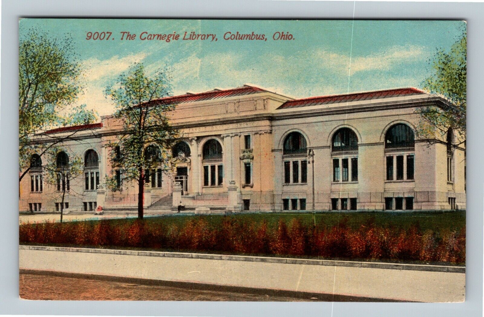 Columbus OH, The Carnegie Library, Ohio Vintage Postcard