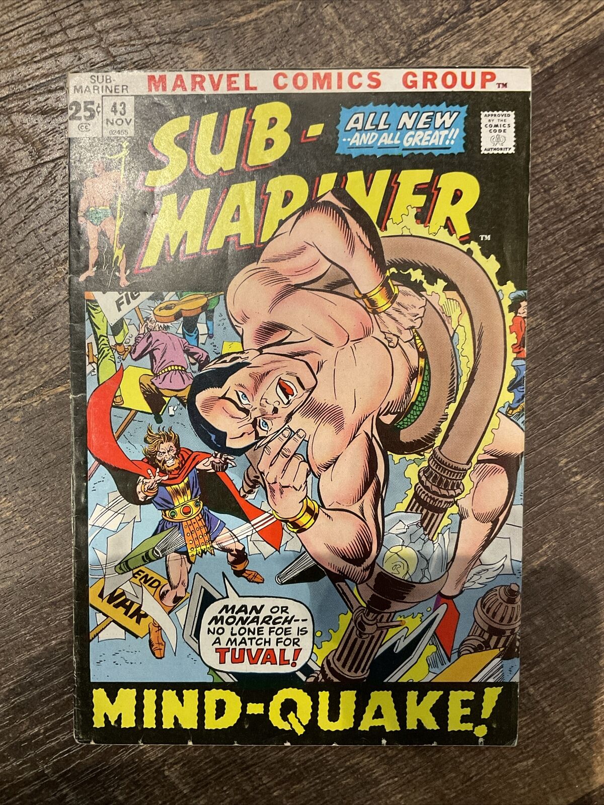 SUB-MARINER #43 (1971) 1st TUVAL GERRY CONWAY, GENE COLAN, MARVEL COMICS GROUP