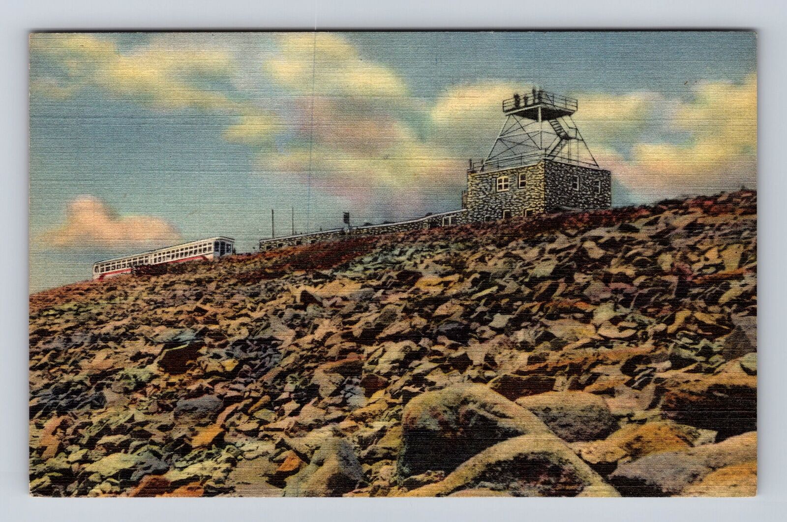 Pikes Peak CO-Colorado, Cog Train, Summit Pikes Peak, Vintage Souvenir Postcard