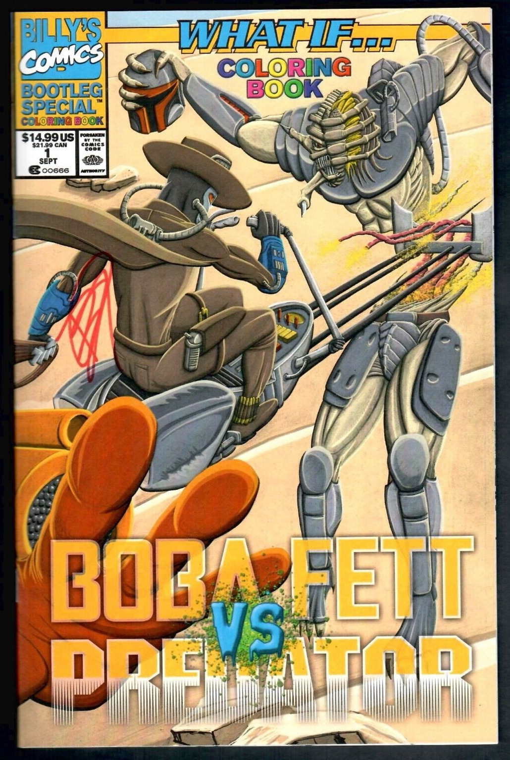 What If Boba Fett vs. Predator # 1 Coloring Book (NM) Bootleg Special Signed 🚚