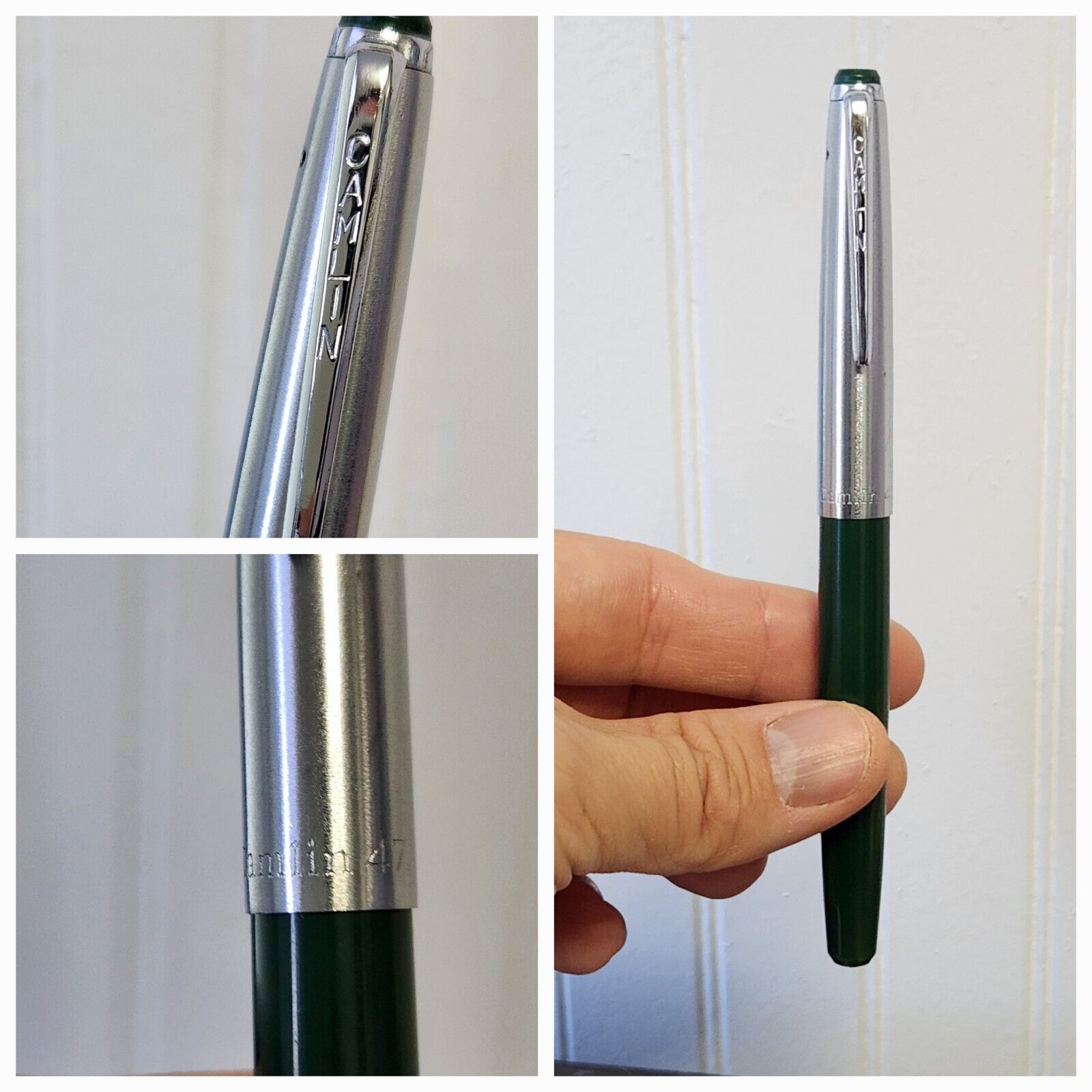 Vintage Camlin 47 Fountain Pen Green With Silver Top