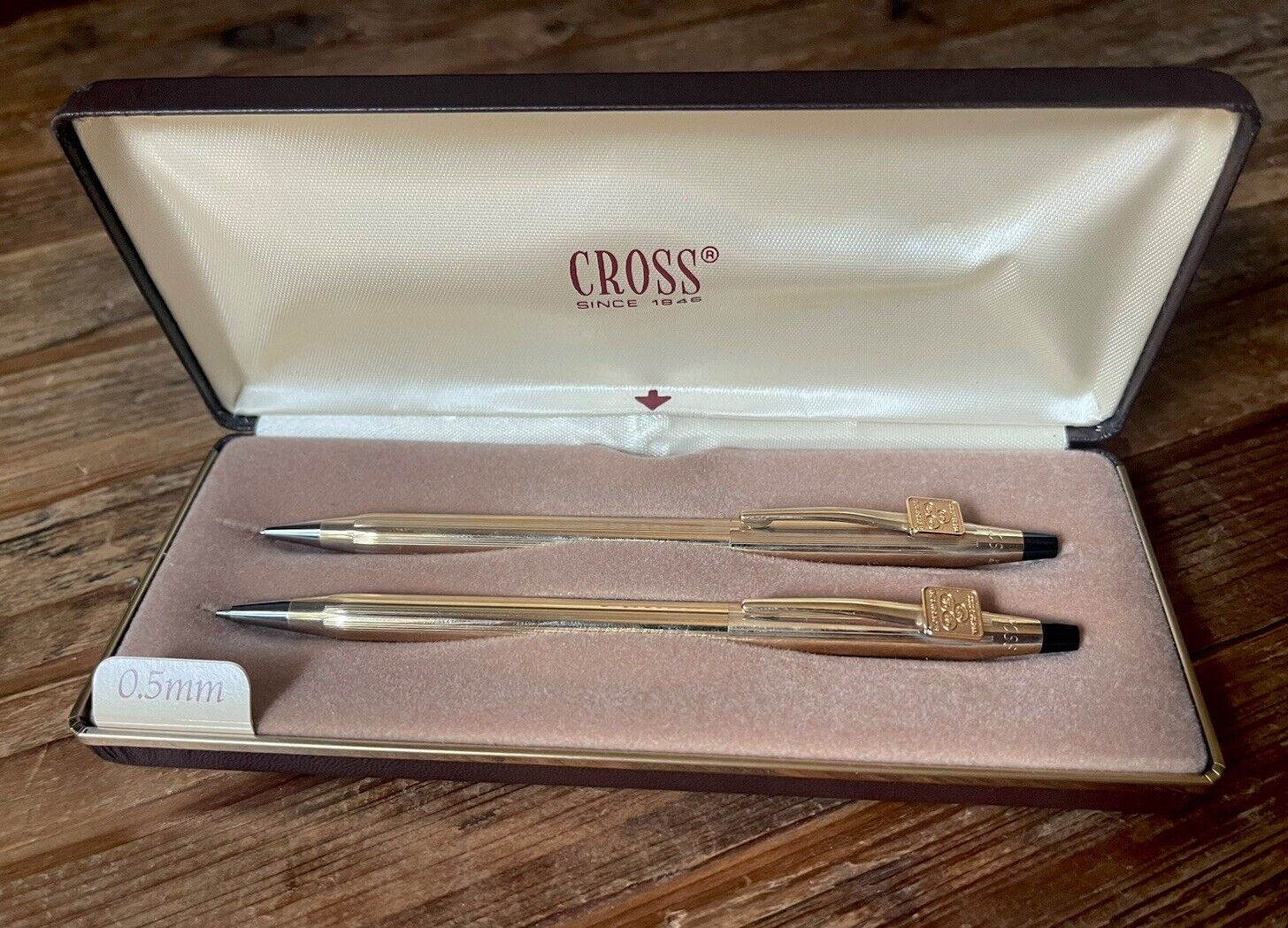 Vintage Cross Pen & Pencil Set 14k Gold Filled with Case - Retirement Set