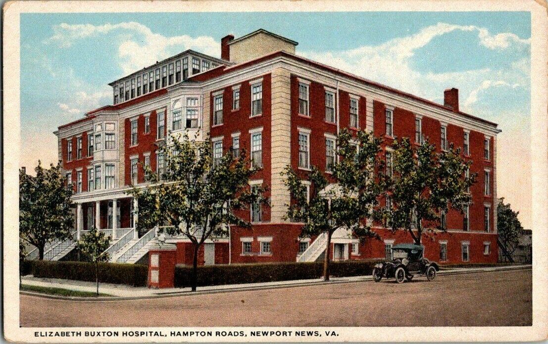 1918. ELIZABETH BUXTON HOSPITAL. NEWPORT NEWS, VA.  POSTCARD. DC6