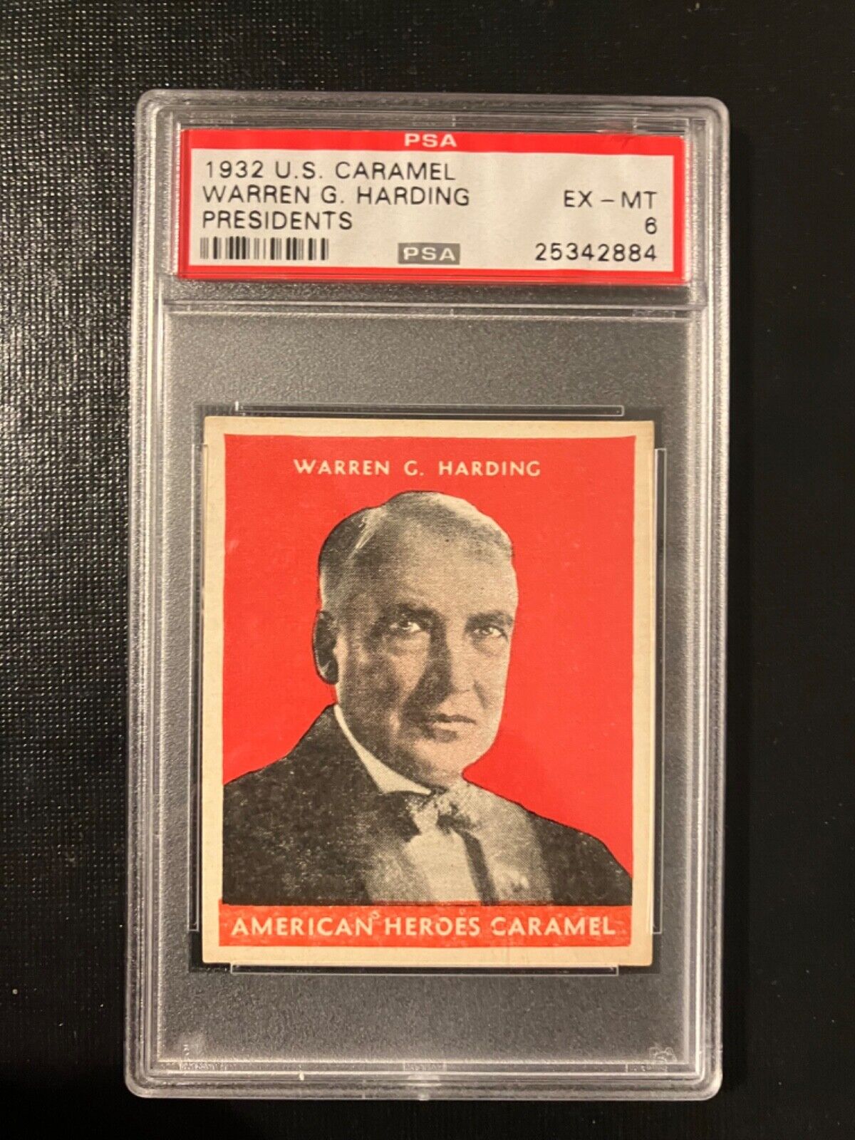 1932 US Caramel Presidents Warren Harding PSA 6