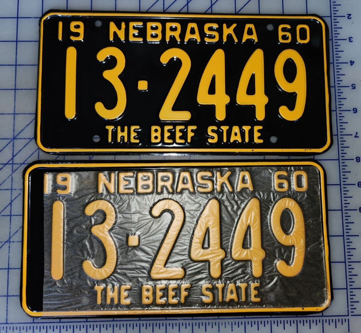 1960 Nebraska License Plate Pair NOS