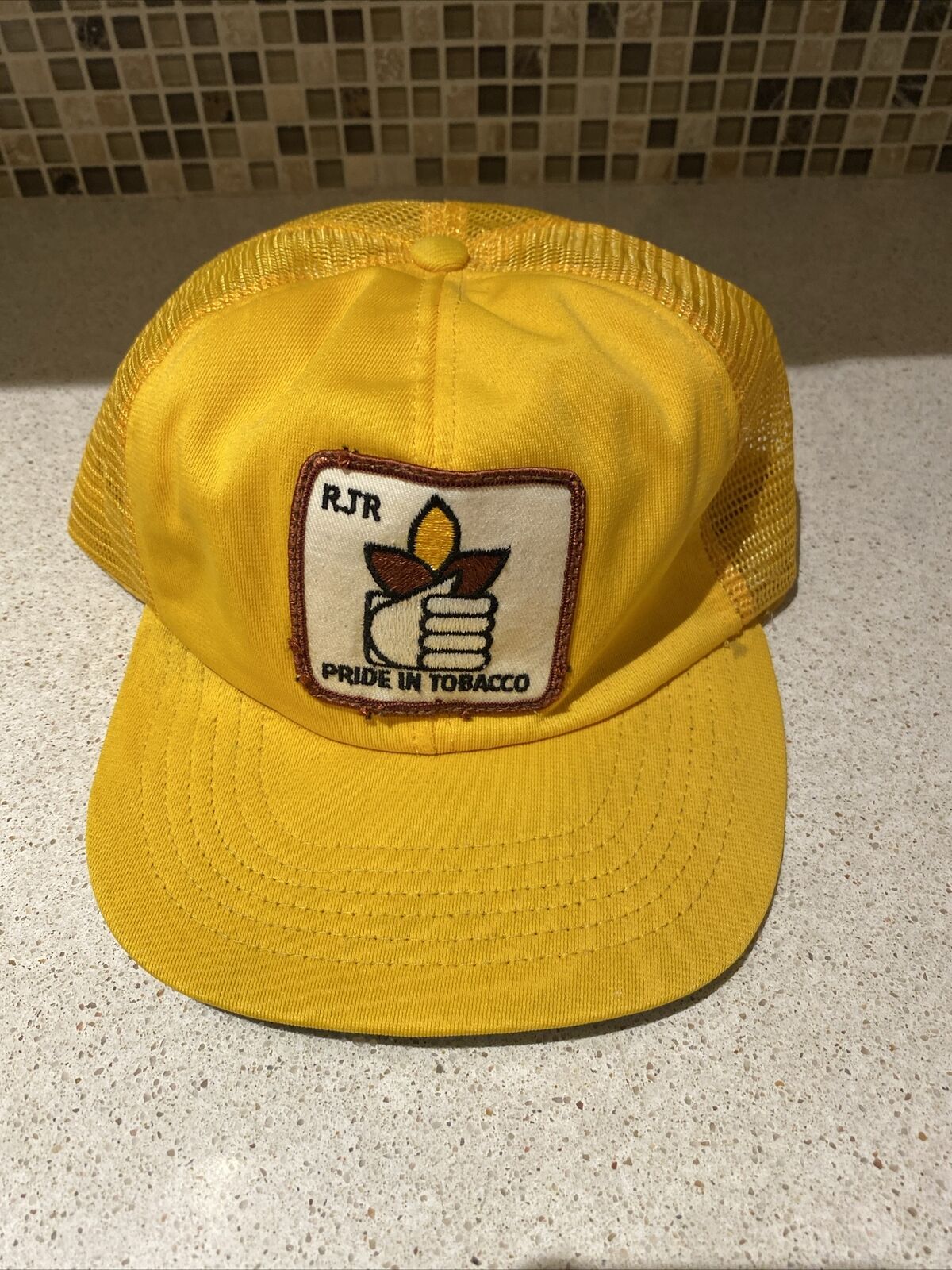 RJR Pride in Tobacco Yellow Trucker Hat / Cap.  Vintage, Mesh, Snapback