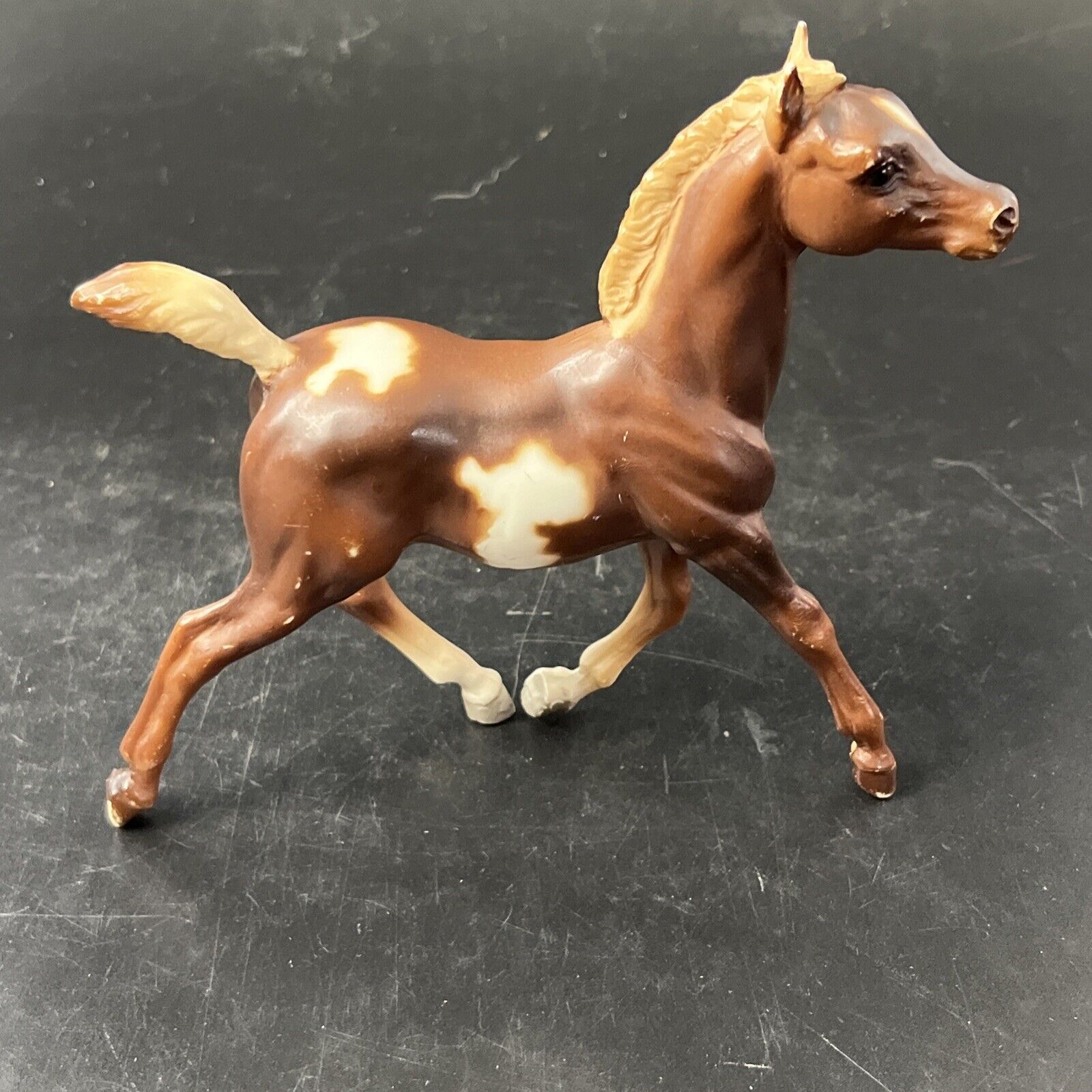 Vintage Breyer Horse Liver Chestnut Pinto Running Foal Flaxen Mane vintage Colt