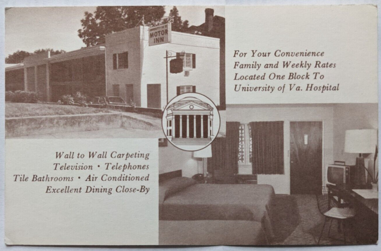 University 14th Street Motor Inn Charlottesville Virginia VA Vintage Postcard