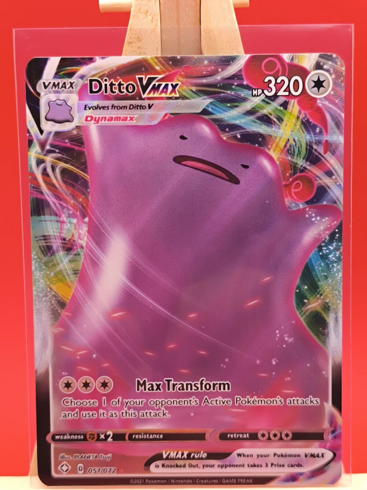 Ditto VMAX 051/072 Shining Fates Full Art Ultra Rare Holo Pokemon Card * New *