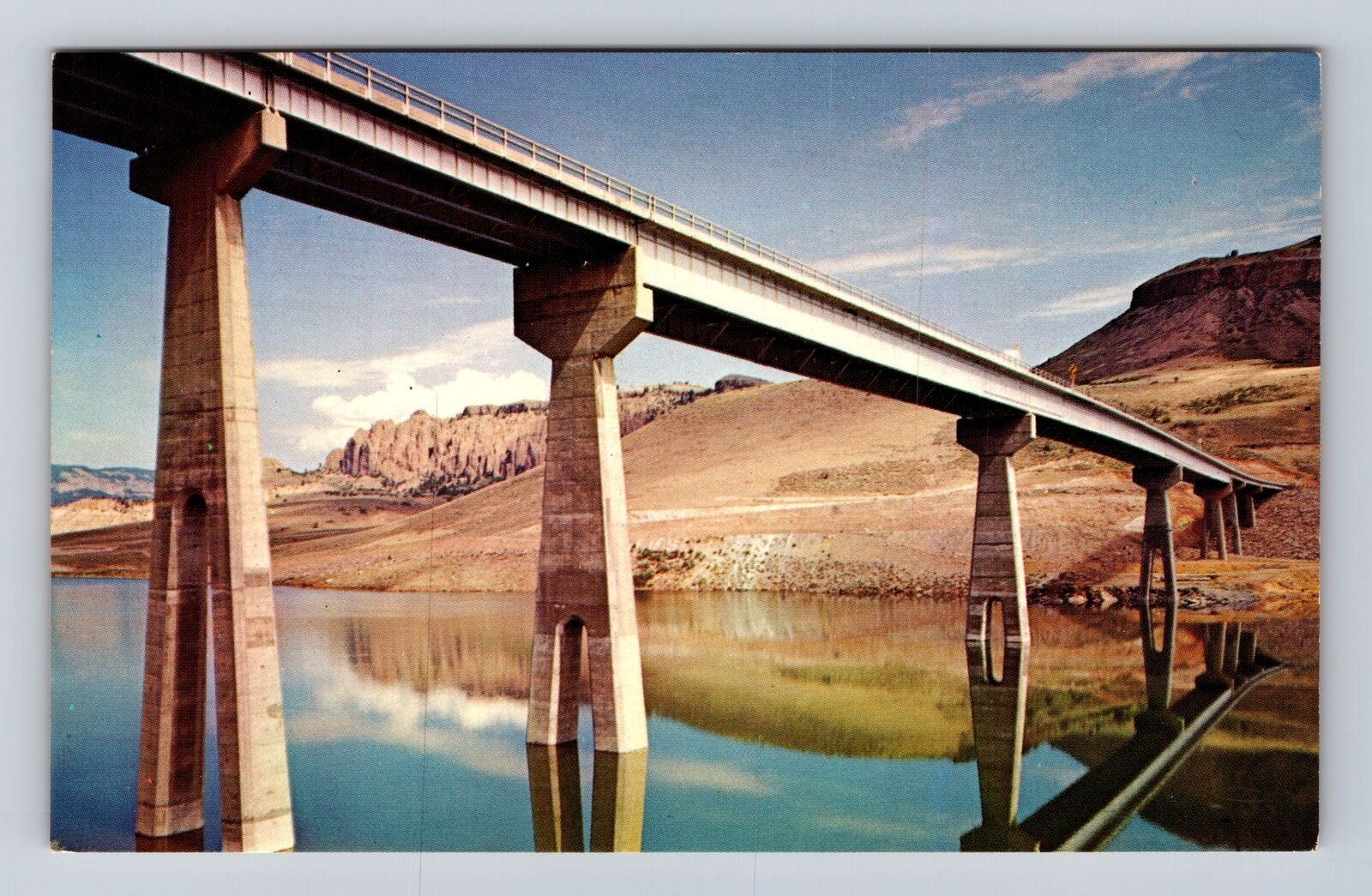 Montrose CO-Colorado, Blue Mesa Lake And Bridge, Antique, Vintage Postcard