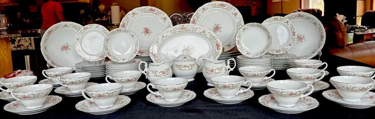 Style House Fine China Rose Baroque Pattern 