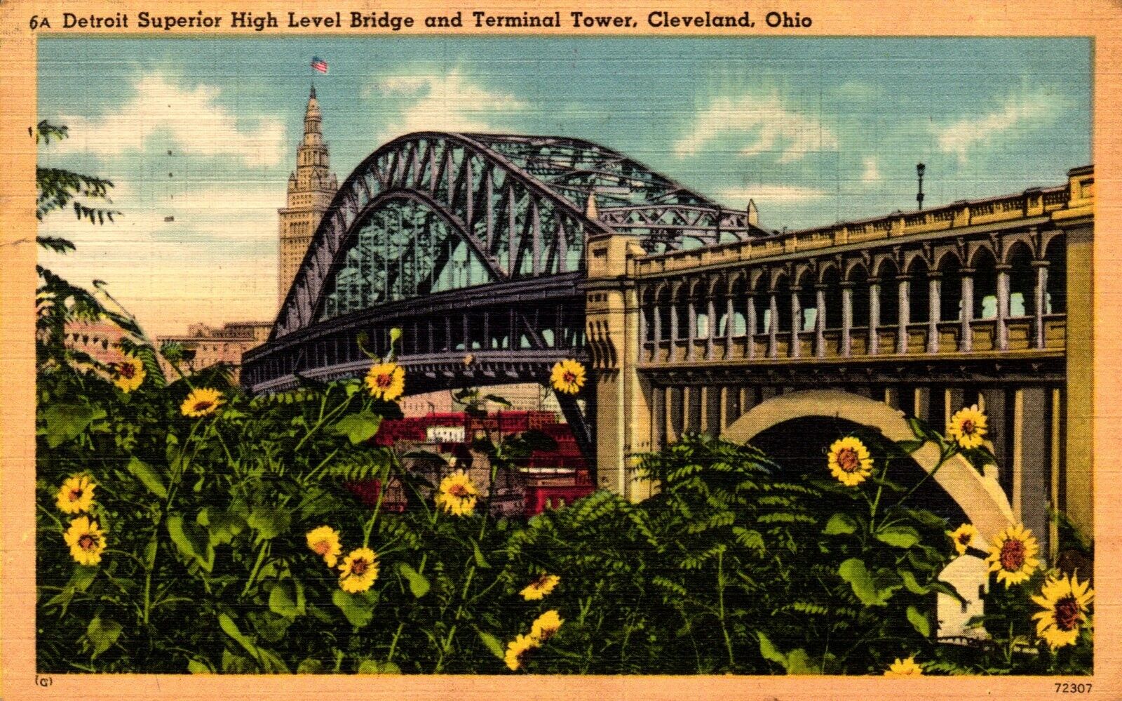 Postcard Detroit superior high-level bridge Cleveland, Ohio