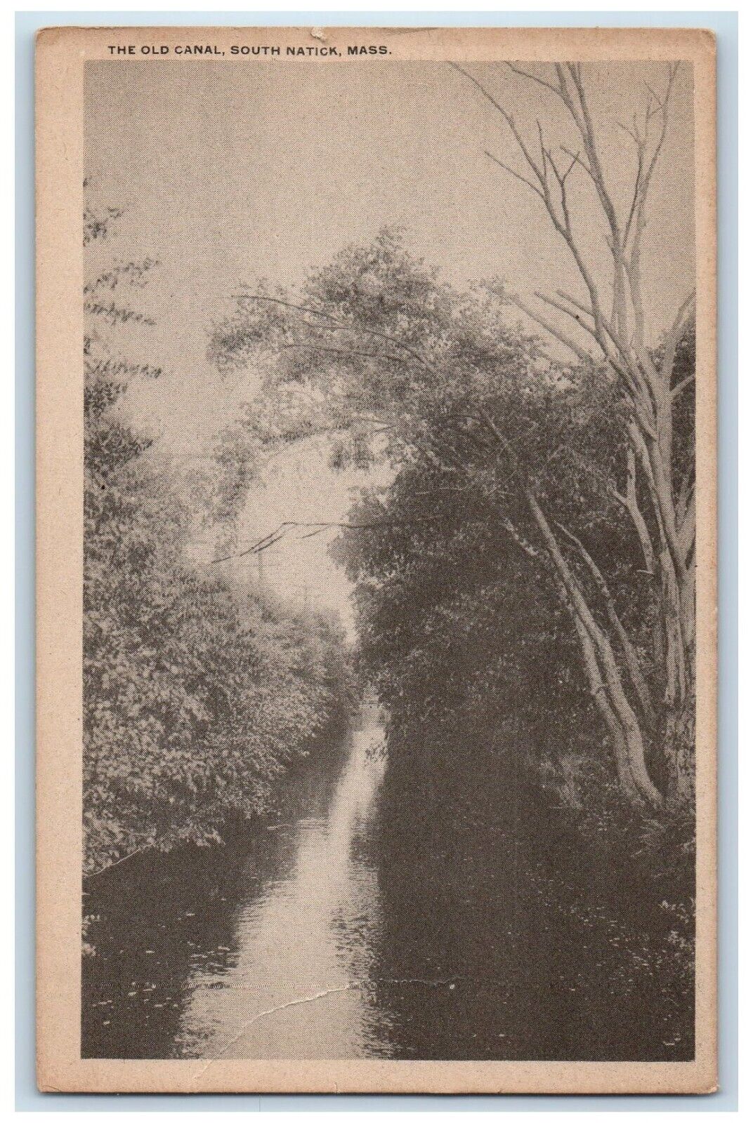 c1920 Old Canal River Lake South Natick Massachusetts Vintage Antique Postcard