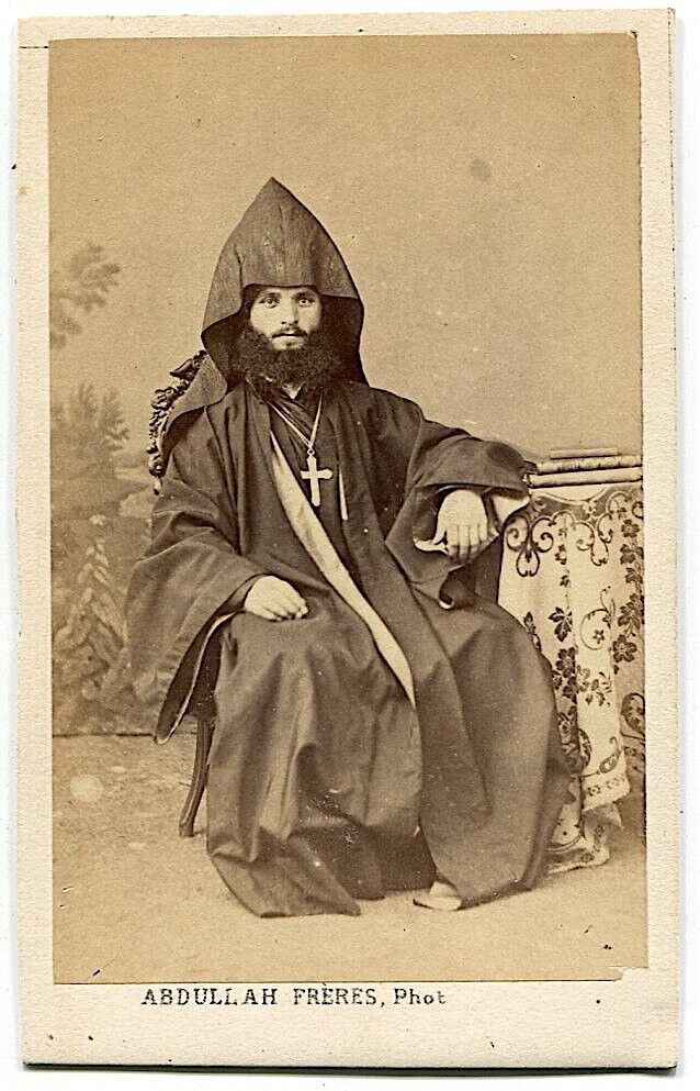 Armenian Priest Matthew II by Armenian Photographer Constantinople 1870s CDV