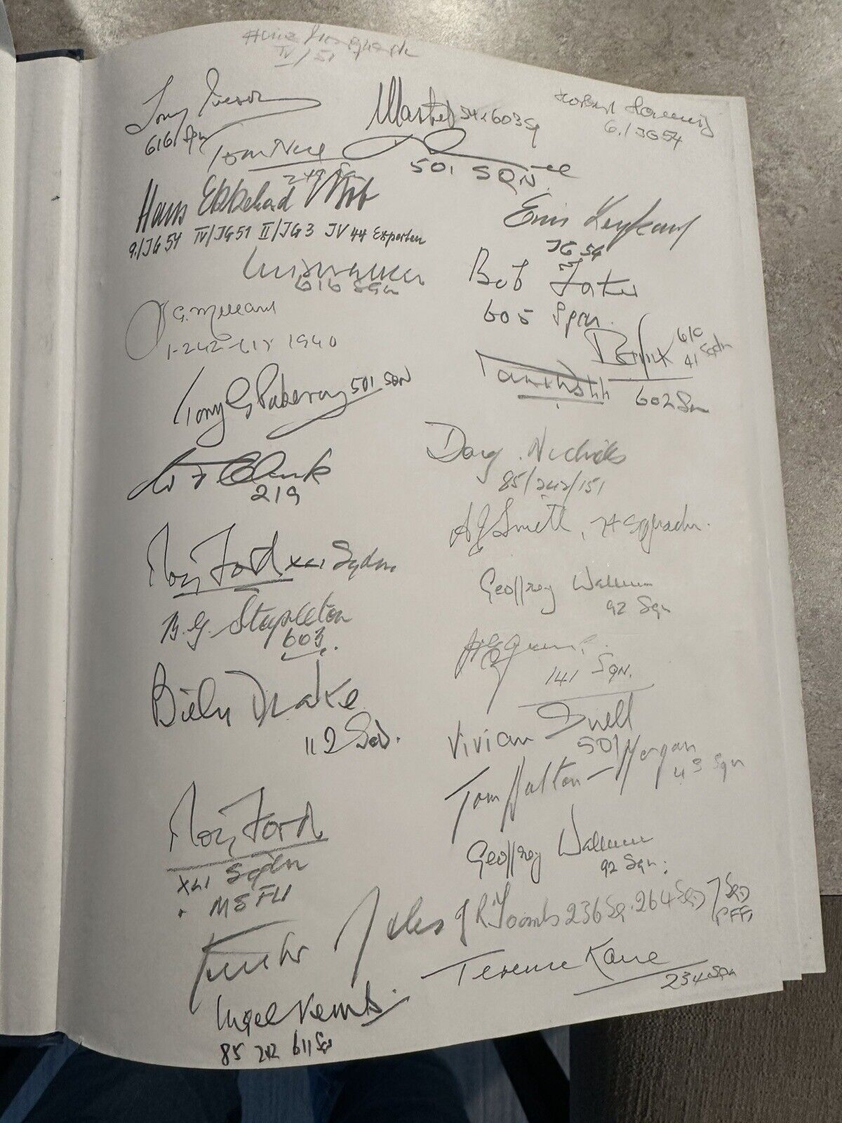 RAF And German Battle Of Britain Signatures. 40 Plus Signatures In 60th Ann Book