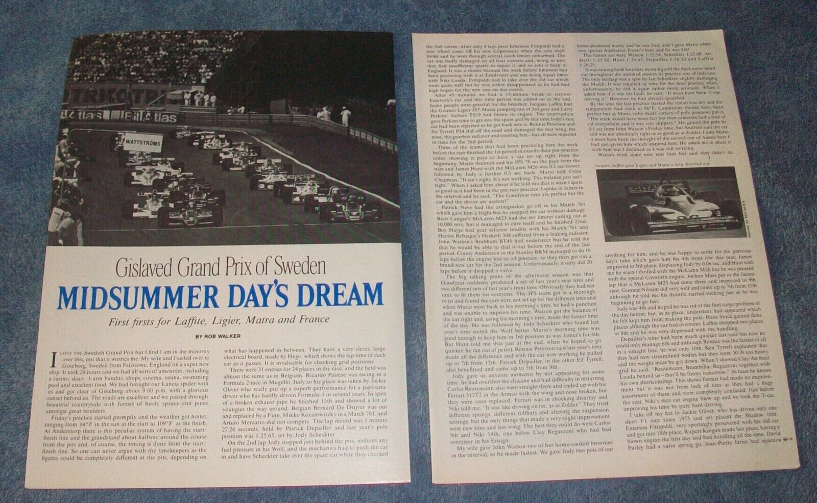 1977 Swedish Grand Prix Vintage Anderstorp Race Highlights Article \