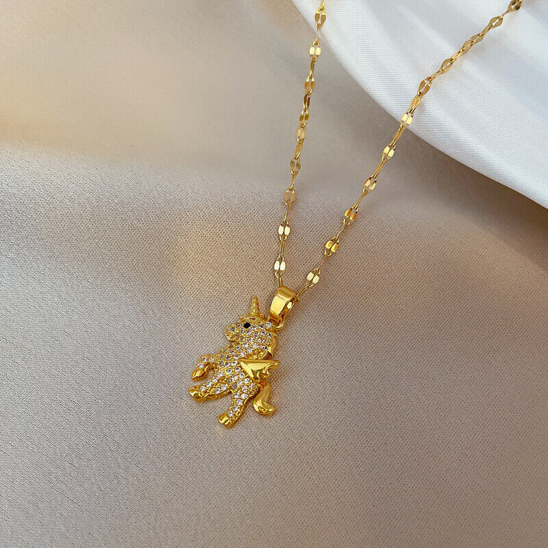 Women\'s Fashion Jewelry Gold Unicorn temperament Pendant Clavicle Necklace 1PC