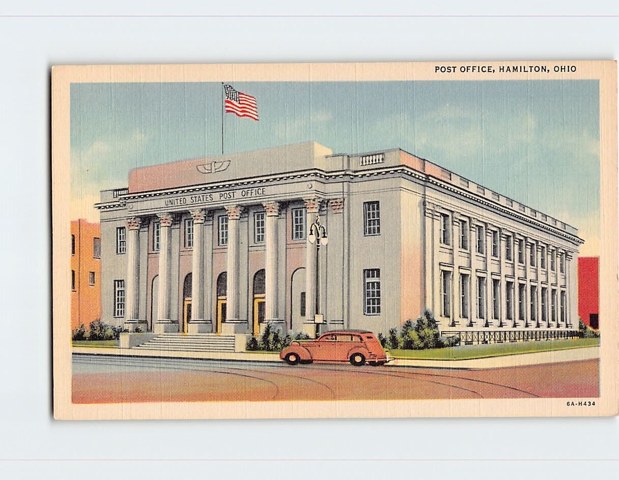Postcard Post Office Hamilton Ohio USA North America