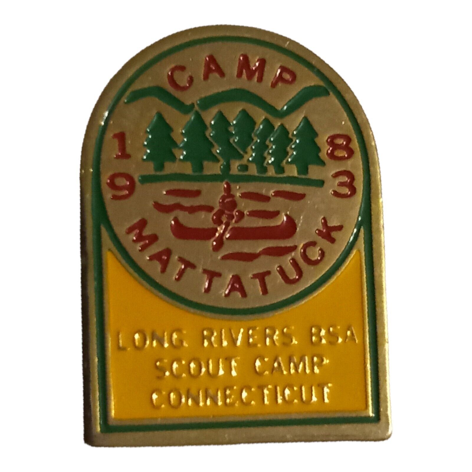 1983 Camp Mattatuck Pinback Bsa Scout Camp Connecticut