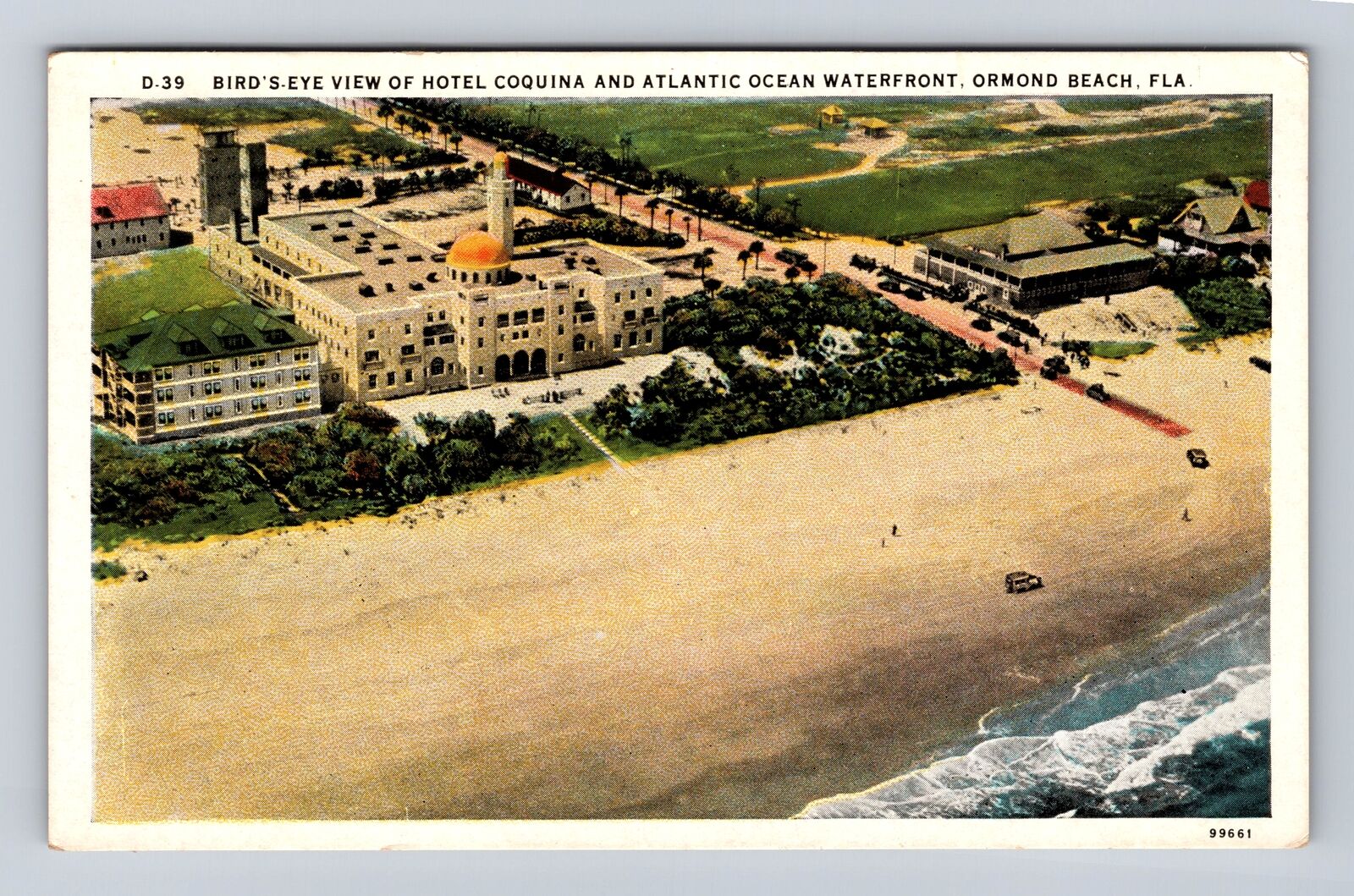 Ormond Beach FL-Florida, Aerial Hotel Coquina, Advertisement, Vintage Postcard