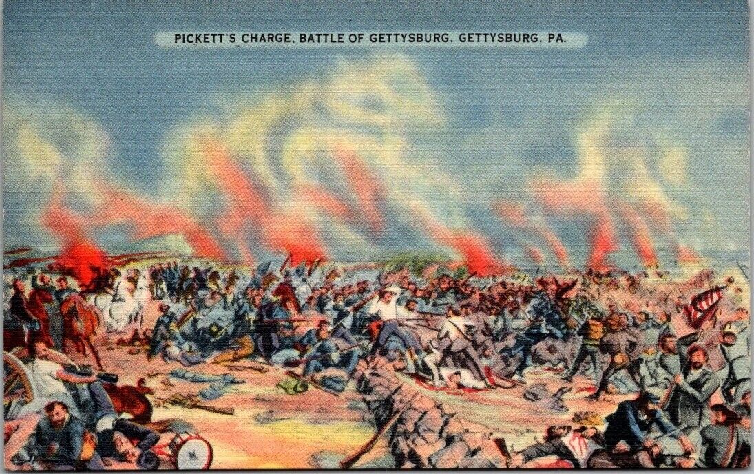 Vtg. Postcard: Pickett\'s Charge Battle of Gettysburg, Gettysburg, Pennsylvania