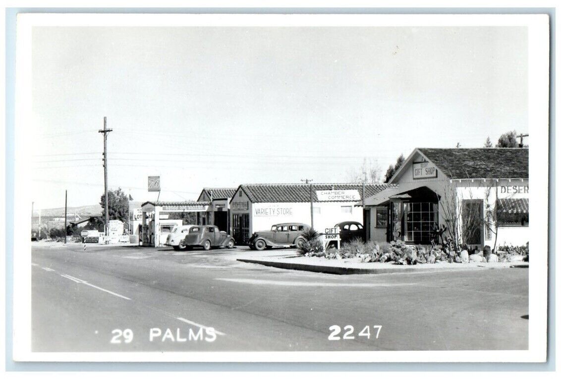 c1940\'s Gift Shop 76 Gas Station 29 Twentynine Palms CA RPPC Photo Postcard