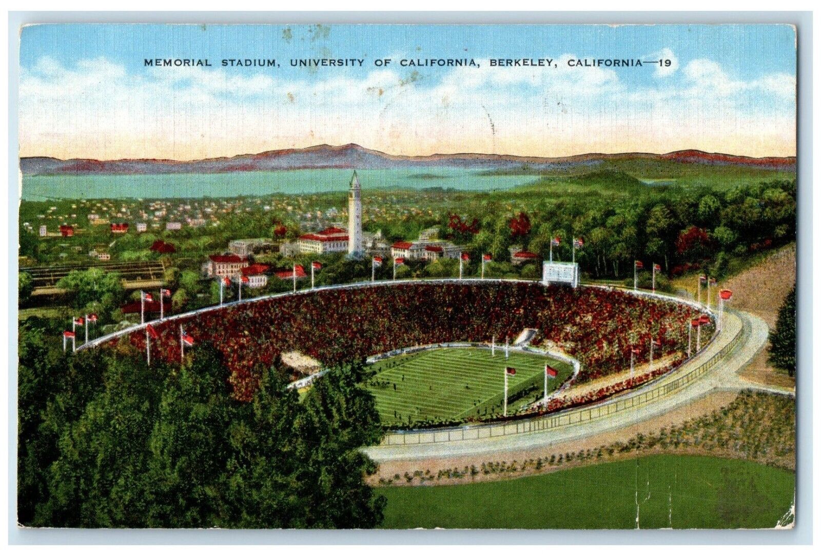 1953 Memorial Stadium University Football Games Berkeley California CA Postcard