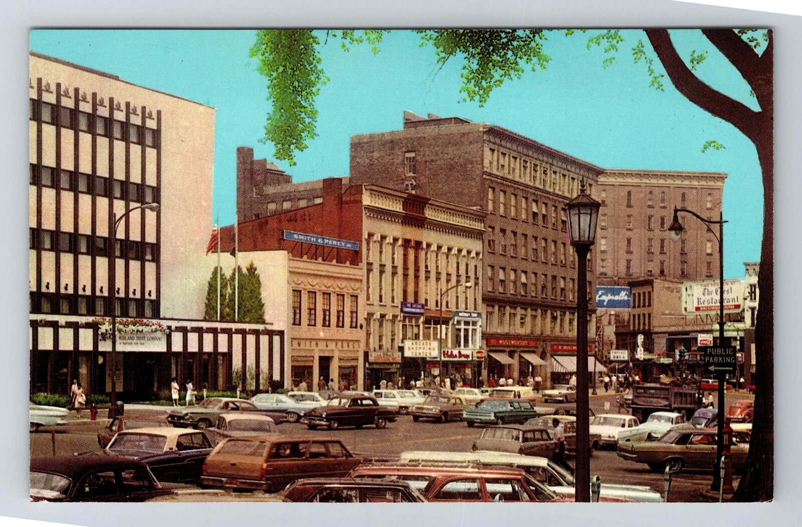 Watertown NY-New York, Public Square, Advertisement, Antique, Vintage Postcard