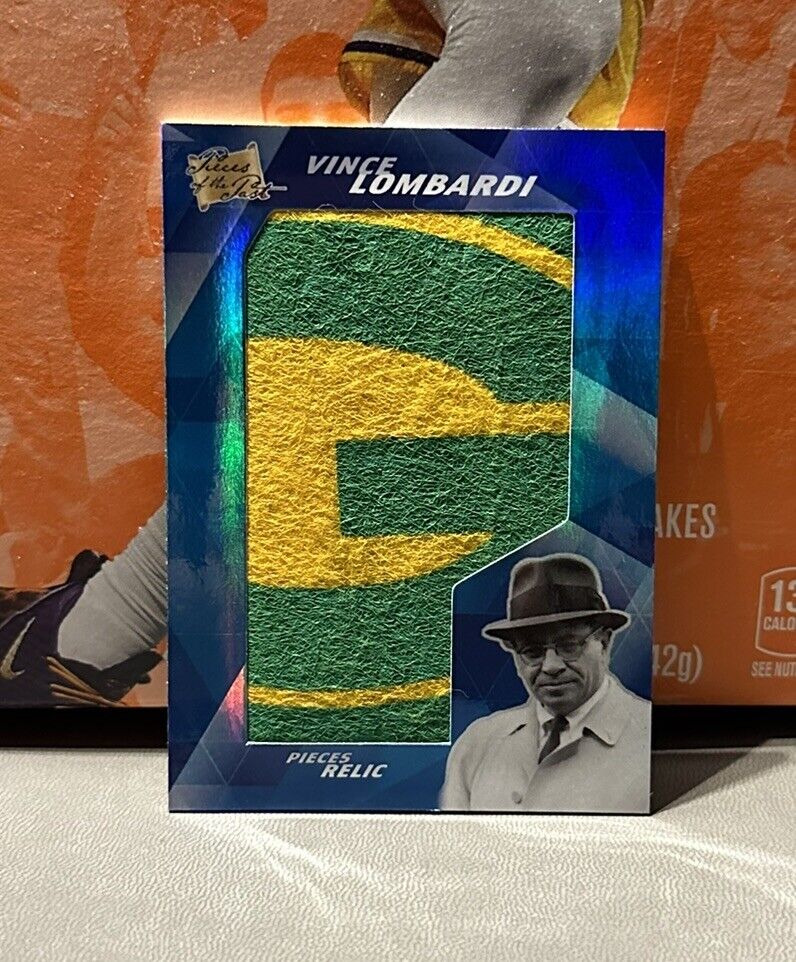 2021 Pieces Of The Past Vince Lombardi GB Packers LOGO Jumbo Pennant Relic RARE