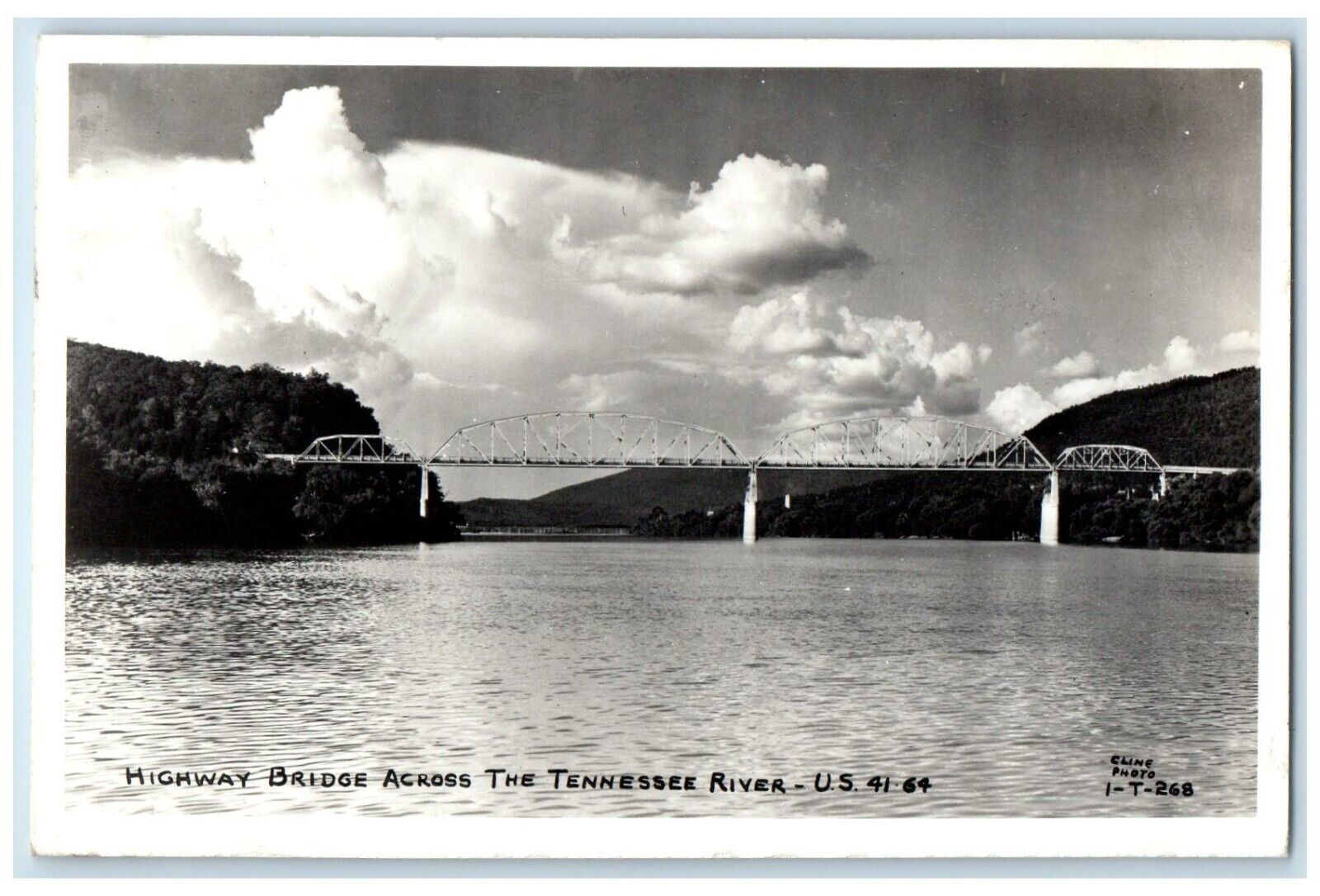 c1950\'s Highway Bridge Across The Tennessee River Cline RPPC Photo Postcard