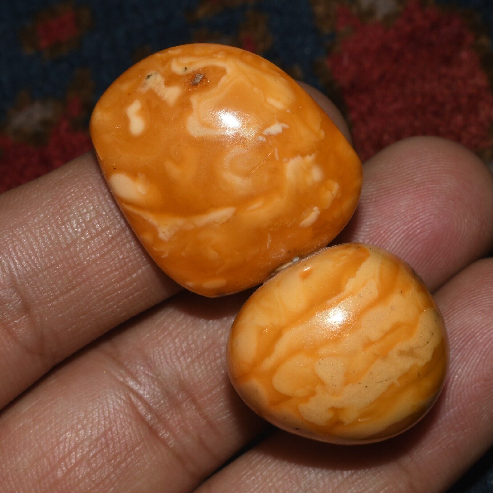 Beautiful Genuine Old Natural Butterscotch Amber Bead Ornament in Good Condition