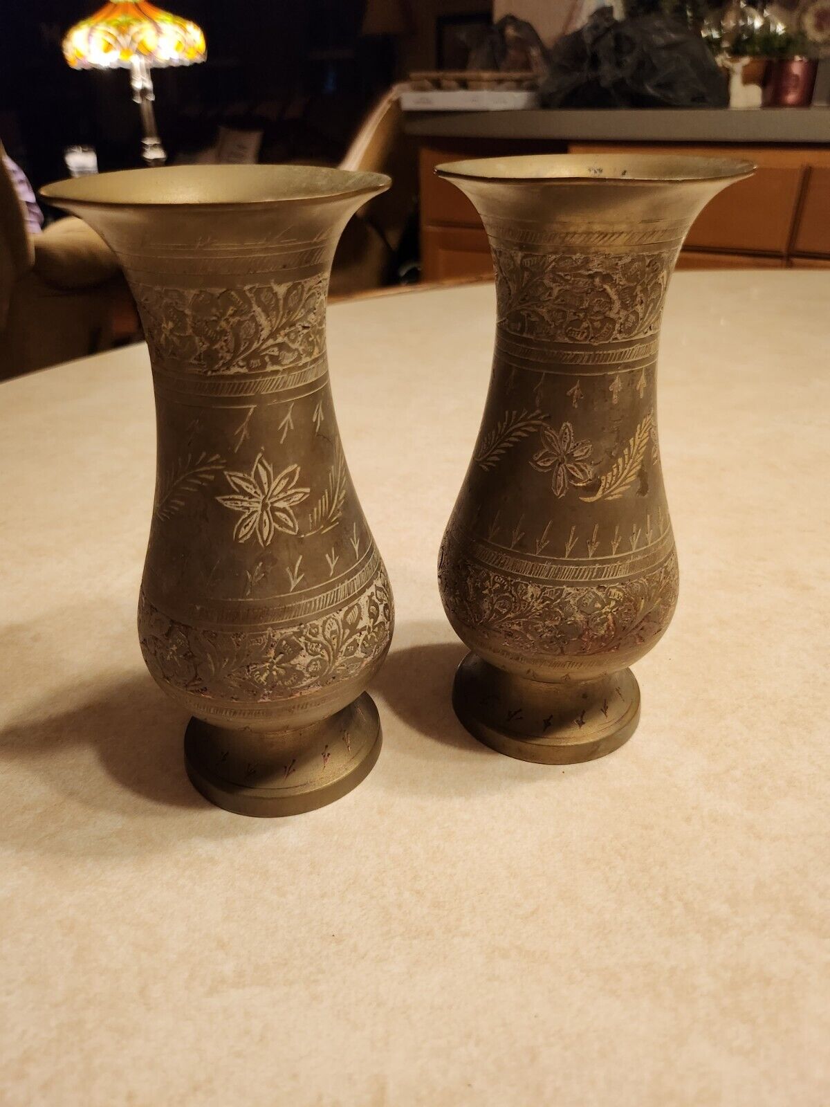 Pair of Vintage Brass Vases 6\