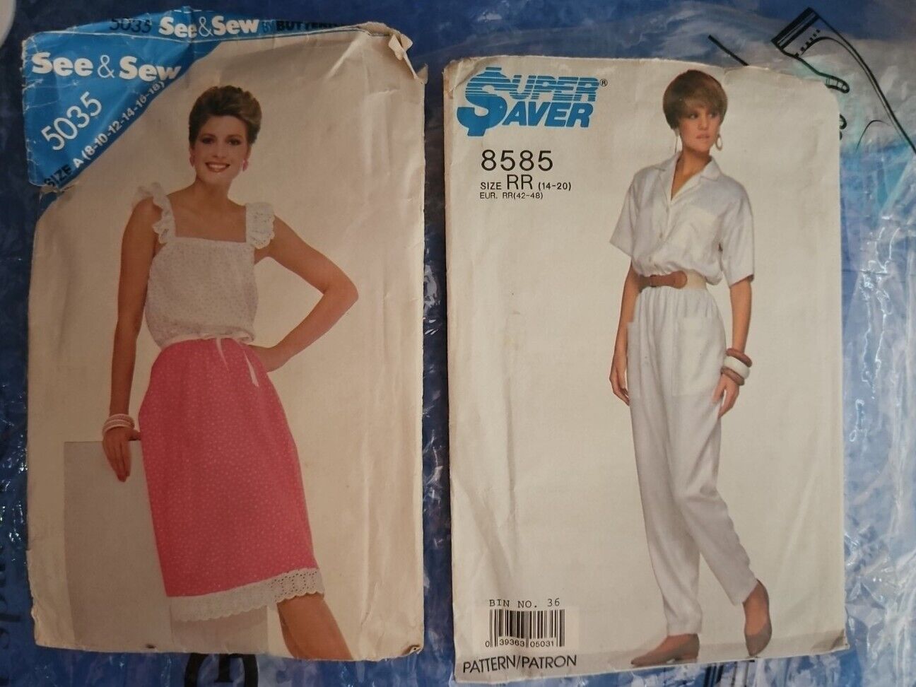 Vintage Lot Of 2. Sewing Patterns. 8585. 5035. Super Saver & See & Sew.